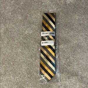 Stacy Adams Men's Gold and Black Striped Tie